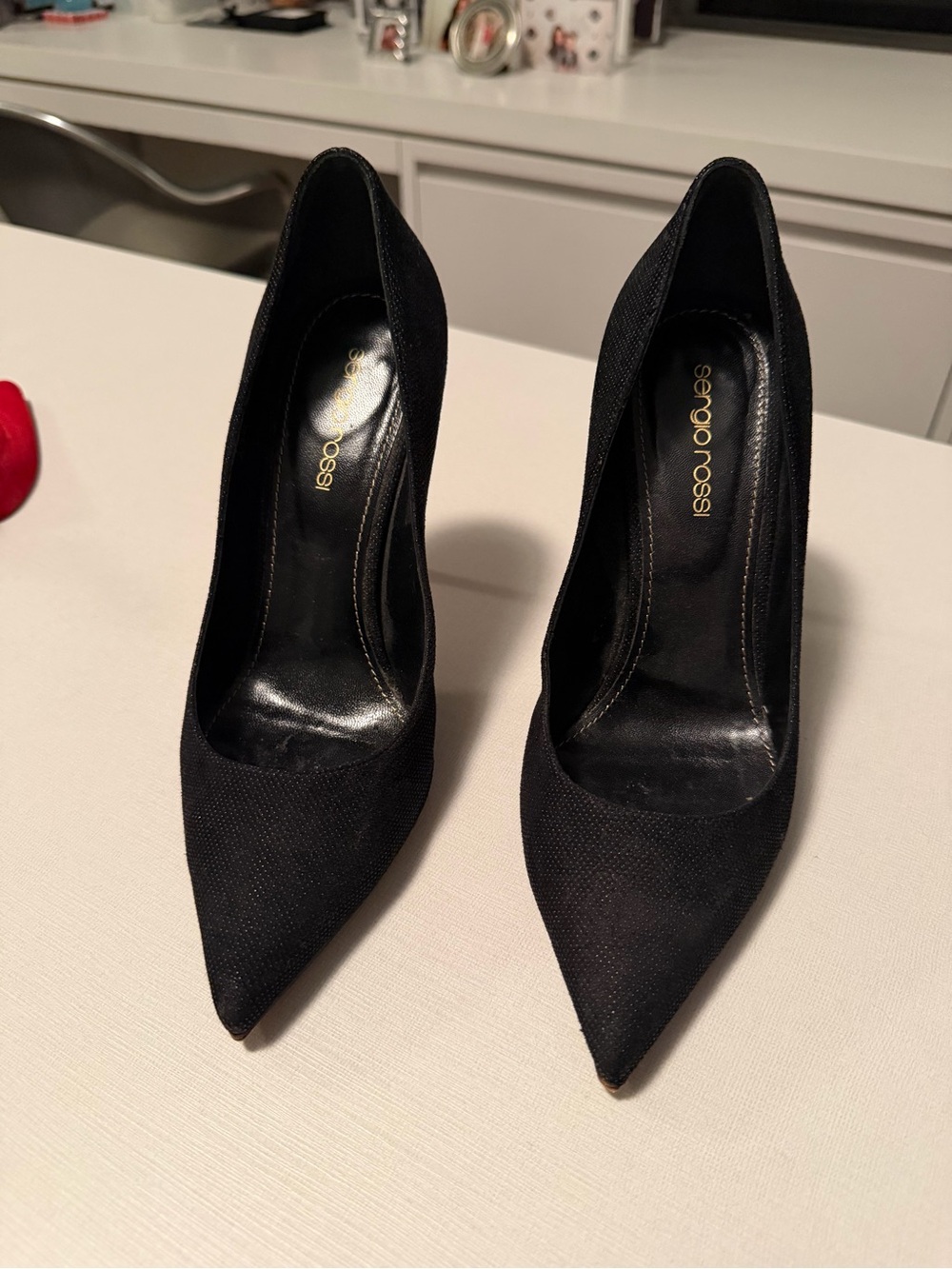 Sergio Rossi Black Pointed-Toe Pump Heels
